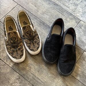 Vans men’s Slip-On Sneakers - Black and Brown Pattern